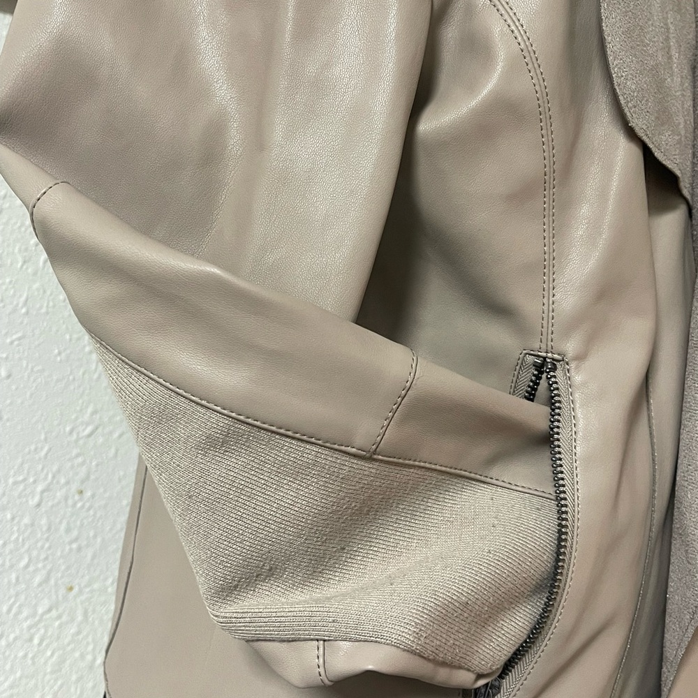 Bagatelle Drape Faux Leather & Faux Suede Jacket - Picture 5 of 9